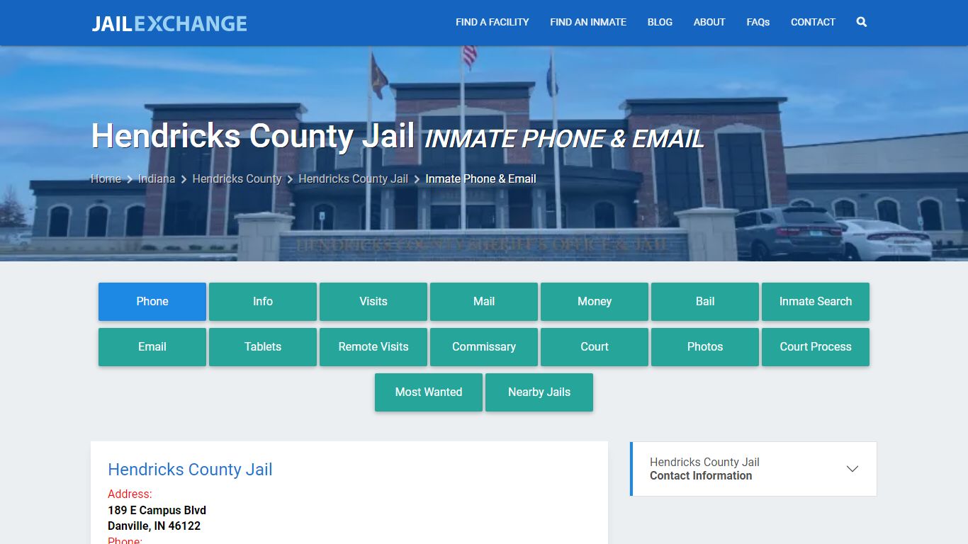 Inmate Phone - Hendricks County Jail, IN - Jail Exchange